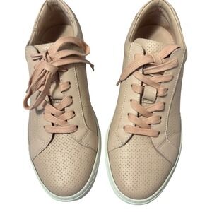Greats Made in Italy Leather Sneakers  Pink Women's Casual Lace-Up Shoes 9.5